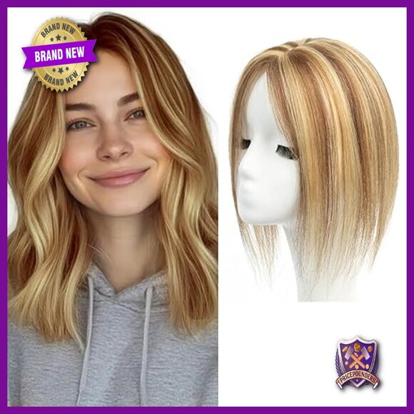 14 Inch Human Hair Topper with Real Scalp for Thinning Hair main image 6